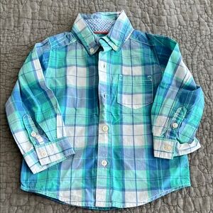 Carter's Green & Blue Plaid Button-Down Shirt
